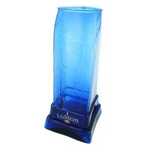 Luxor Las Vegas Casino Hotel Blue Cobalt Egyptian Pillar Square Drinking Glass